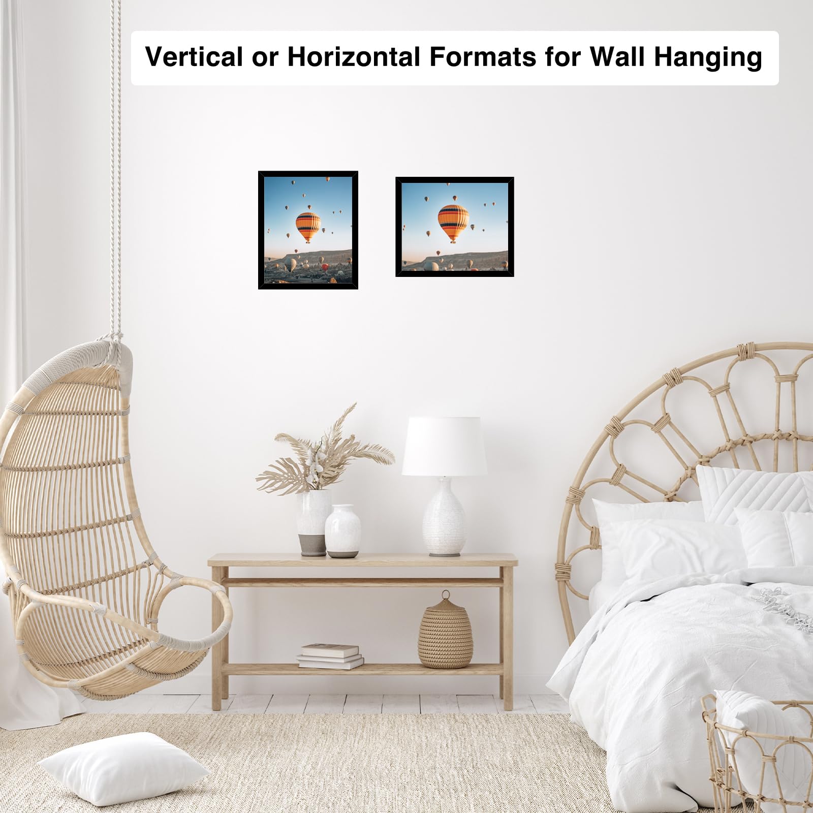 JCJMY 8x9 Picture Frame Set of 4 Black for Wall Hanging or Tabletop- Wall Mounting Horizontally or Vertically, 8 x 9 Wall Galler